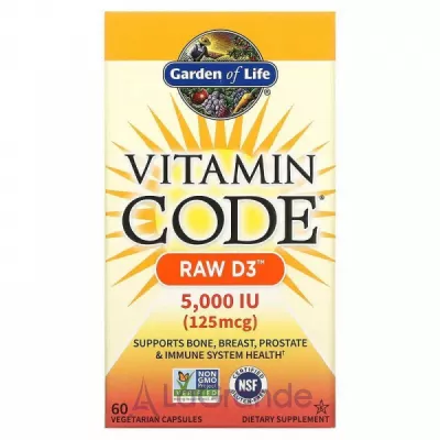 Garden of Life Vitamin Code RAW D3 5000 IU  ,  3 5000 