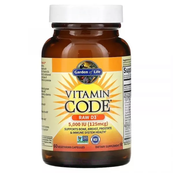 Garden of Life Vitamin Code RAW D3 5000 IU ����� ��������, ������� �3 5000 ��