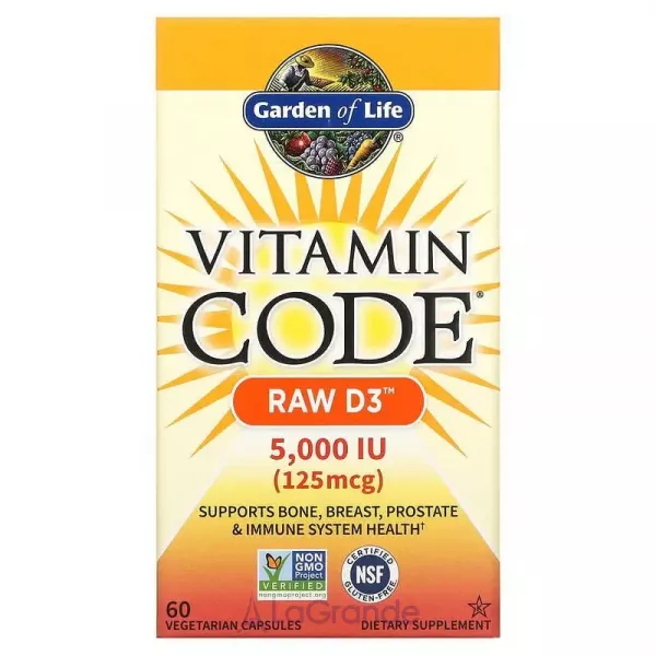 Garden of Life Vitamin Code RAW D3 5000 IU ����� ��������, ������� �3 5000 ��