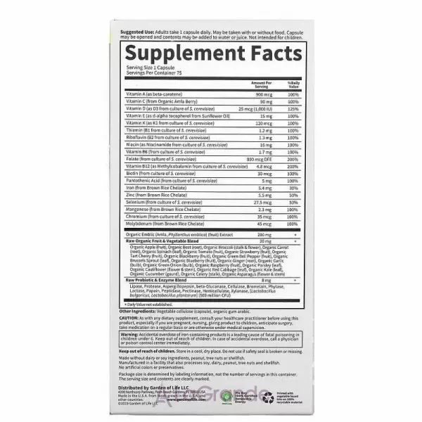 Garden of Life Vitamin Code Raw One for Women ����� �������� ��� ������