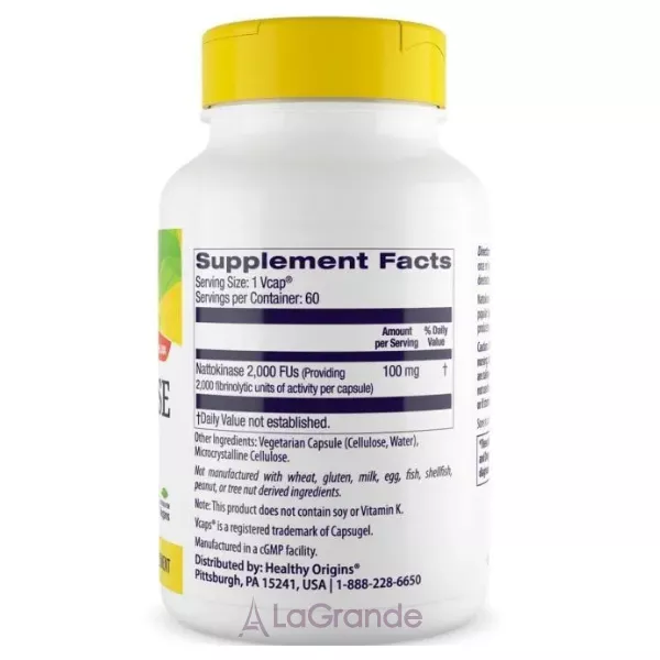 Healthy Origins Nattokinase 2000 FU's 100 mg �����������  100 �� � ��������