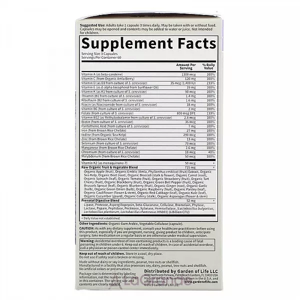 Garden of Life Vitamin Code RAW Prenatal ��� ������ ��� �������