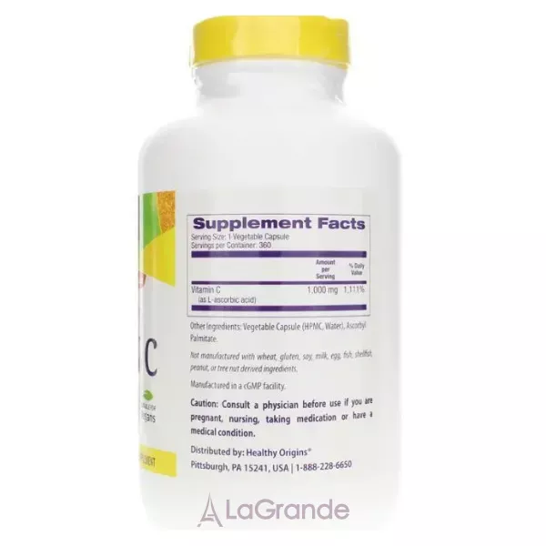 Healthy Origins Vitamin C 1000 mg ������� C 1000 ��  � ��������