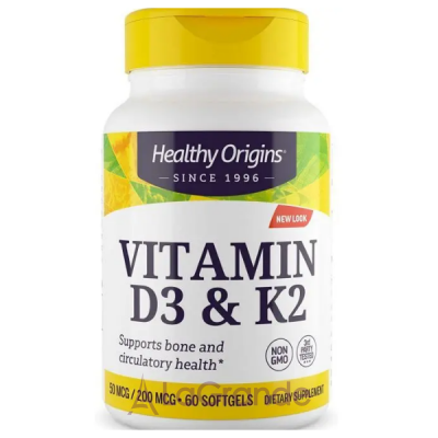 Healthy Origins Vitamin D3 50 mcg & Vitamin K2 200 mcg  3  2  