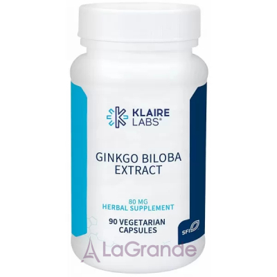 Klaire Labs, Ginkgo Biloba, 80 mg, 90 veg. capsules ó  (Ginkgo Biloba) 80  90 