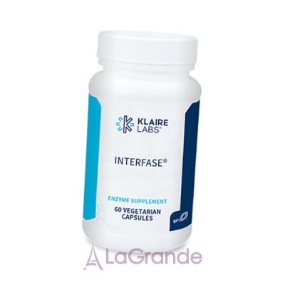 Klaire Labs, Interfase Enzyme Supplement, 60 capsules    (Interfase Enzyme Supplement) 60 