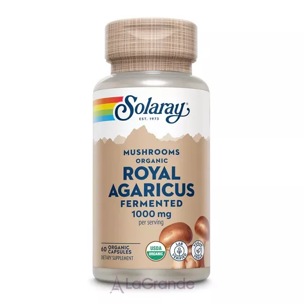 Solaray Org Grown Fermented Royal Agaricus ĳ������ ������� 