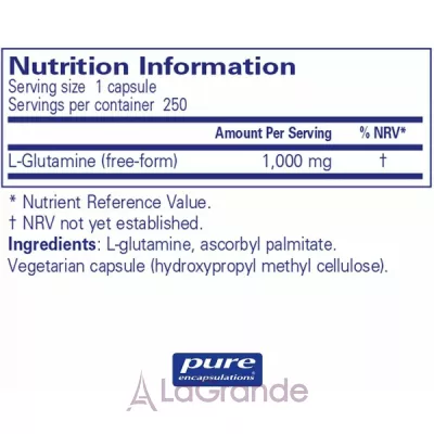 Pure Encapsulations L-Glutamine 1000 mg L- 1000 