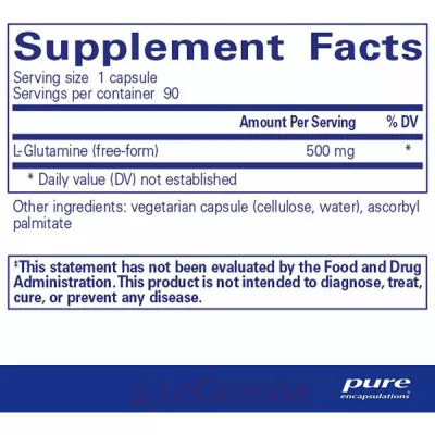 Pure Encapsulations L-Glutamine 500 mg L- 500 