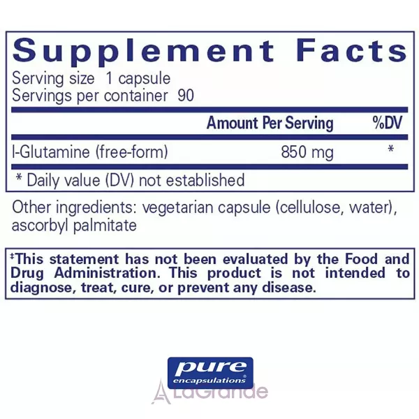 Pure Encapsulations L-Glutamine 850 mg L- ������� 850 ��
