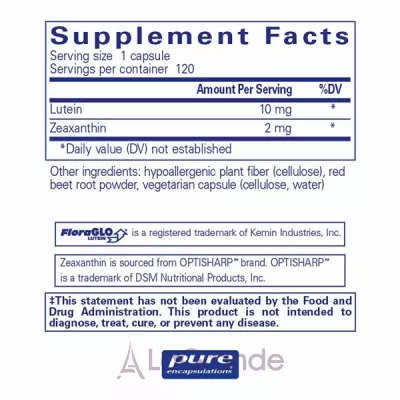 Pure Encapsulations Lutein / Zeaxanthin  / 