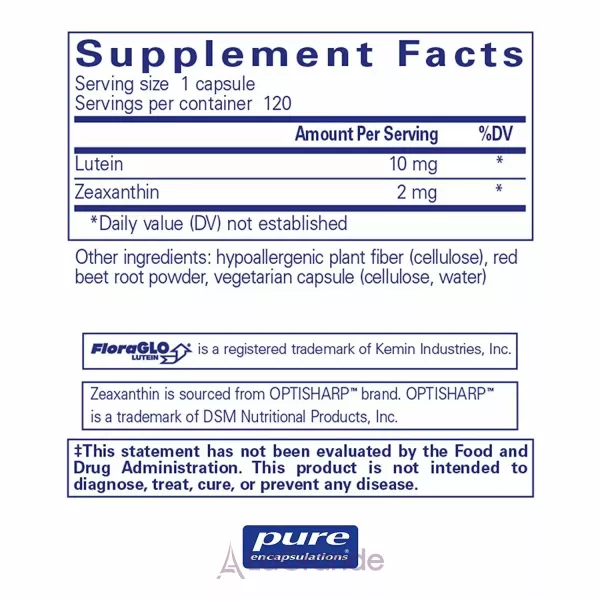 Pure Encapsulations Lutein / Zeaxanthin ����� / ����������