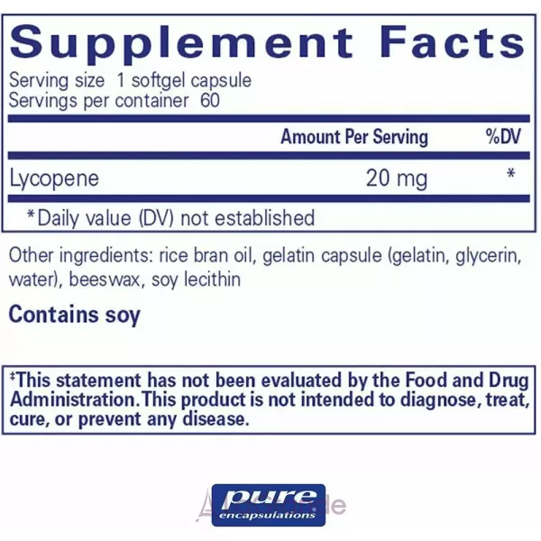 Pure Encapsulations Lycopene 20 mg ����������� ������� 