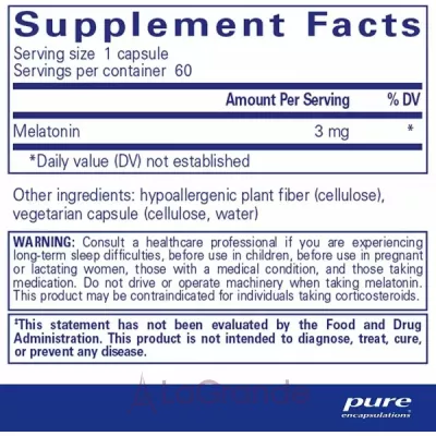 Pure Encapsulations Melatonin 3 mg  3 