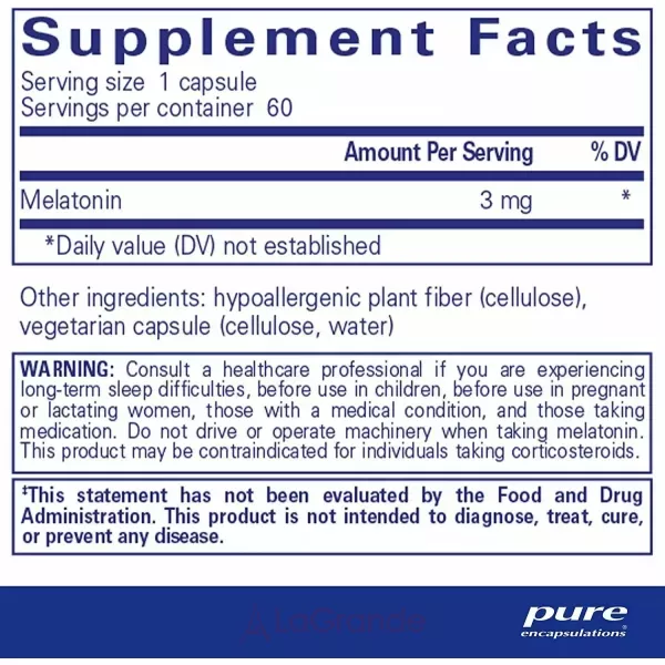 Pure Encapsulations Melatonin 3 mg ��������� 3 ��