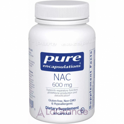 Pure Encapsulations NAC (n-acetyl-l-cysteine) 600 mg NAC (N-), 600 