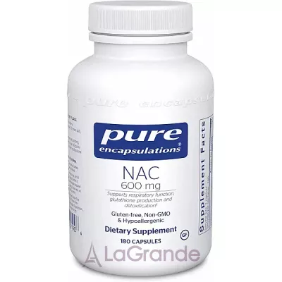 Pure Encapsulations NAC (n-acetyl-l-cysteine) 600 mg NAC (N-), 600 