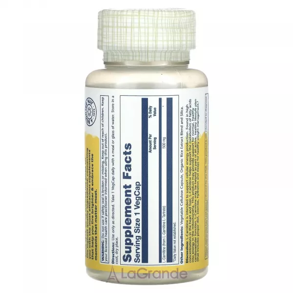 Solaray L-Carnitine L-��������, ����� �����, 500 ��