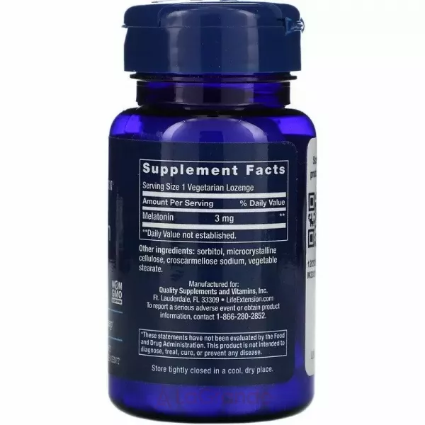 Life Extension Melatonin Lozenges 3 mg ��������� 3 ��, �������