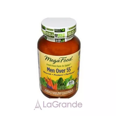 MegaFood Men Over 55  Whole Food Multivitamin & Mineral Iron Free ³   55+,    