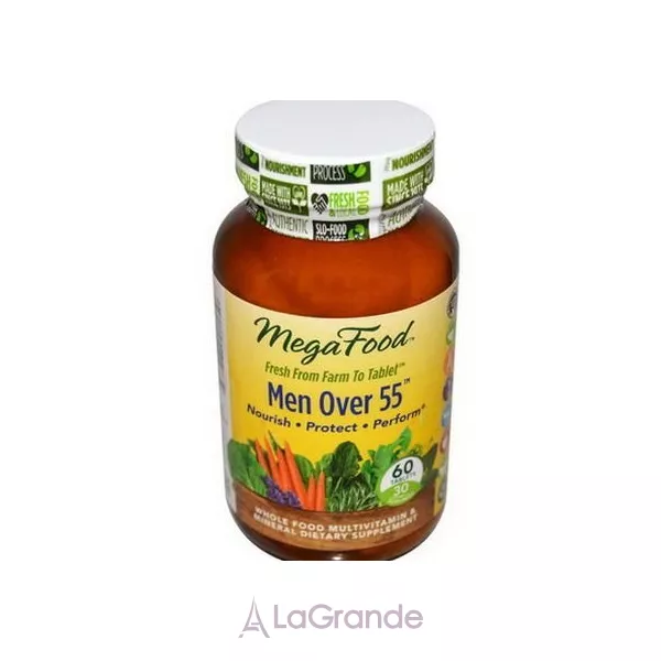 MegaFood Men Over 55  Whole Food Multivitamin & Mineral Iron Free �������� ��� ������ 55+,��� ������ � ���������