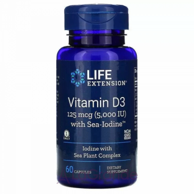 Life Extension Vitamin D3 5000 IU with Sea-Iodine  3 5000   