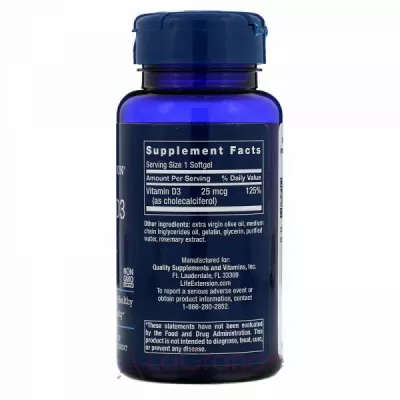 Life Extension Vitamin D3 1000 IU  3 1000 