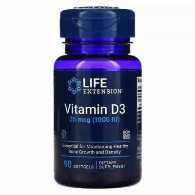 Life Extension Vitamin D3 1000 IU ³ D3 1000 