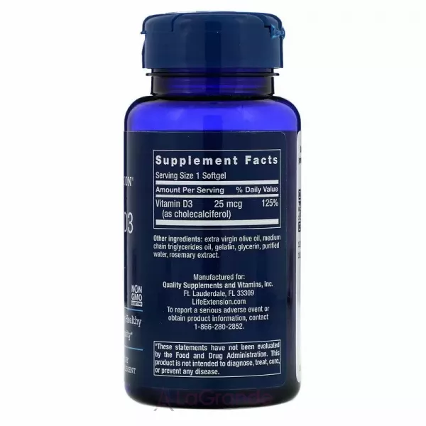Life Extension Vitamin D3 1000 IU ������� �3 1000 ��