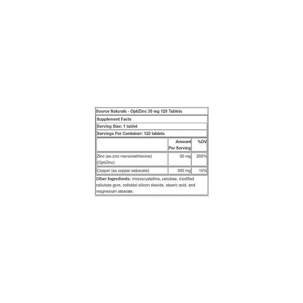 Source Naturals OptiZinc� ����������� �������� ����� � �����
