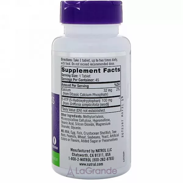 Natrol 5-HTP Mood&Stress 100 mg 5-ó��������������� ��������� ���������� 100 ��