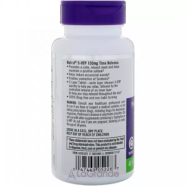 Natrol 5-HTP Mood&Stress 100 mg 5-ó��������������� ��������� ���������� 100 ��