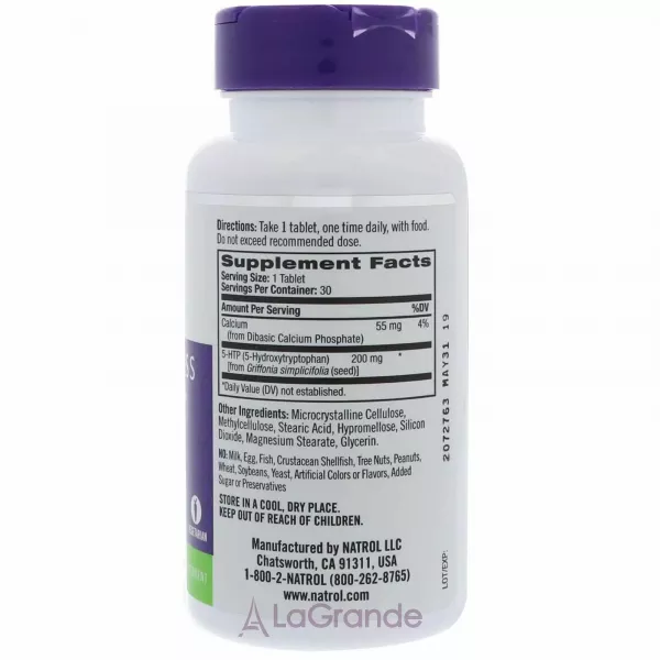 Natrol 5-HTP Mood&Stress Maximum Strength 200 mg 5-HTP 5-ó��������������� ����������� ���� 200 ��