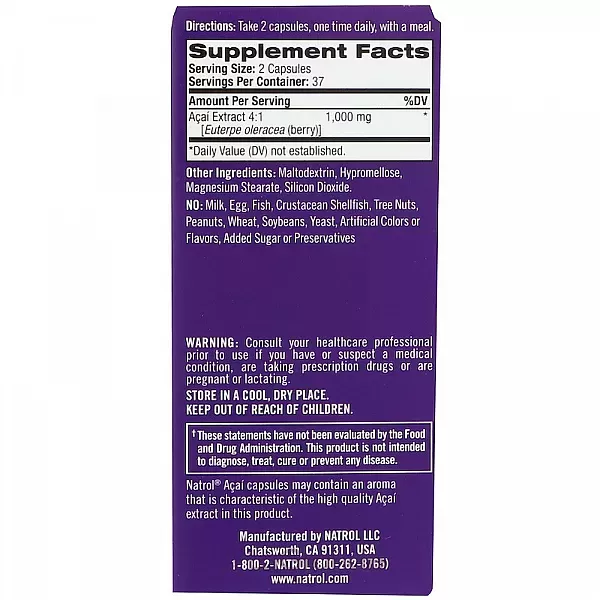 Natrol Acai Berry 1000 mg ���� 1000 ��