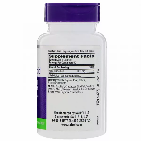 Natrol Alpha Lipoic Acid 300 mg �����-�������� ������� 300 ��