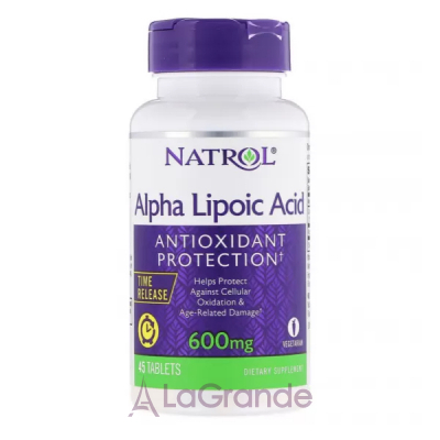 Natrol Alpha Lipoic Acid Time Release 600 mg -  600 ,  