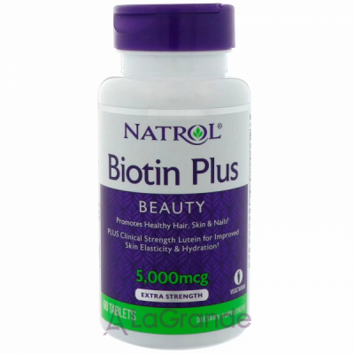 Natrol Biotin Plus with Lutein 5000 mcg    , 5000 