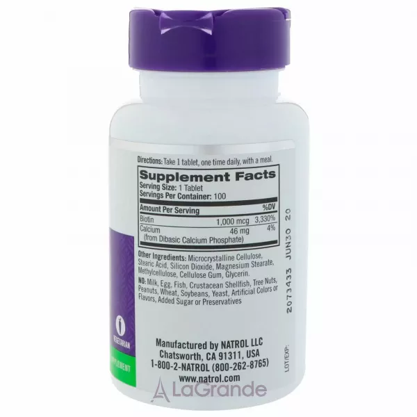 Natrol Biotin 1000 mcg ������ 1000 ���