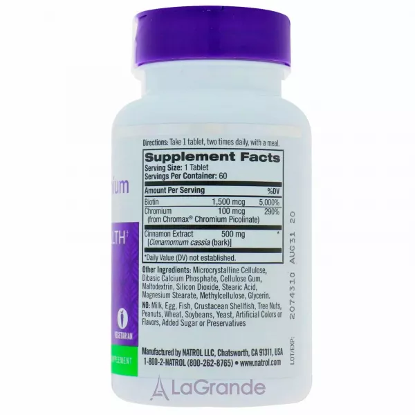 Natrol Cinnamon Chromium and Biotin Blood Sugar Health ������ ���� �� ������ ��� �������� ����� � ����