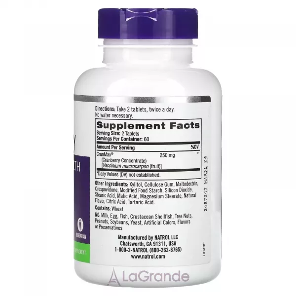 Natrol Cranberry Fast Dissolve 250 mg ����������������� ���������� ������ 250 ��