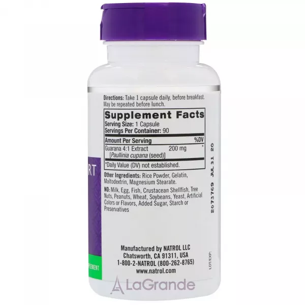Natrol Guarana 200 mg �������� ������� 200 ��