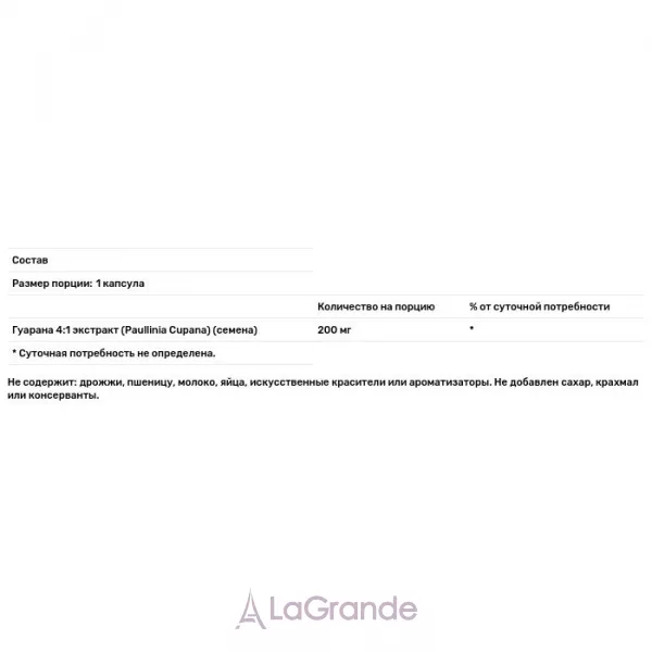Natrol Guarana 200 mg �������� ������� 200 ��