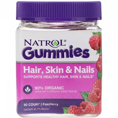 Natrol Gummies Hair, Skin & Nails, Raspberry      ,   