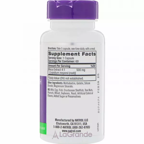 Natrol Maca 500 mg ���� ���������� 500 ��