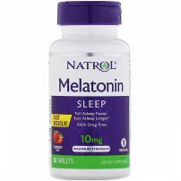 Natrol Melatonin Maximum Strength Fast Dissolve 10 mg, Strawberry Flavor ��������� �������� ���������� 10 ��, � ������ ��������