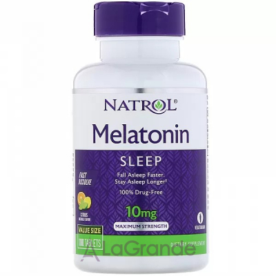 Natrol Melatonin Maximum Strength Fast Dissolve 10 mg, Citrus Flavor    10 ,   