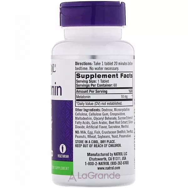 Natrol Melatonin Maximum Strength Fast Dissolve 10 mg, Citrus Flavor ��������� �������� ���������� 10 ��, � ������ ����������