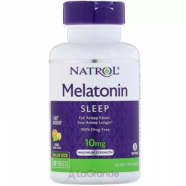 Natrol Melatonin Maximum Strength Fast Dissolve 10 mg, Citrus Flavor ��������� �������� ���������� 10 ��, � ������ ����������
