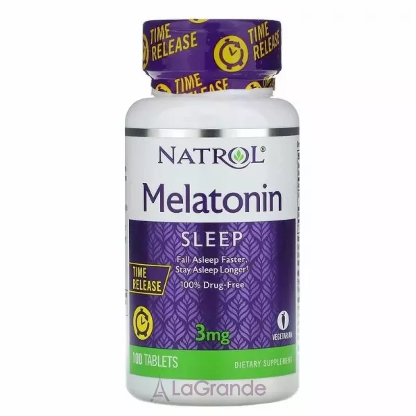 Natrol Melatonin Time Release 3 mg ��������� ��������� ���������� 3 ��