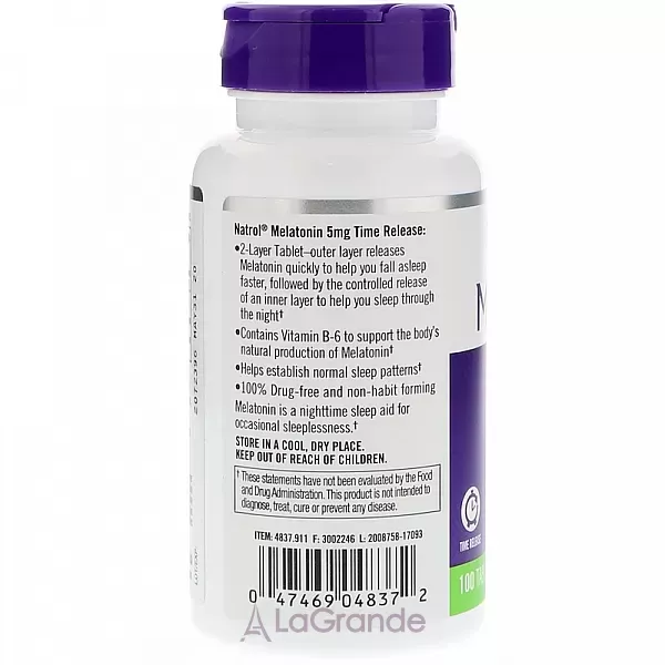 Natrol Melatonin Extra Strength Time Release 5 mg ��������� ��������� ���������� 5 ��